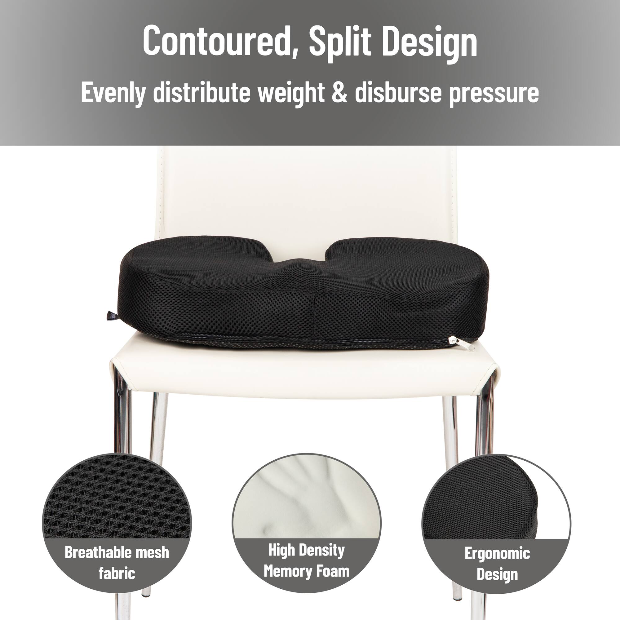 Mind Reader Memory Foam Seat Cushion with Air-Cloud Technology